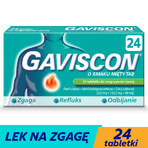 Gaviscon Tab al gusto di menta 250 mg + 133,5 mg + 80 mg, 24 compresse masticabili