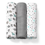 BabyOno, couches naturelles en fibre de bambou biologique, 397/02, gris, 3 pièces