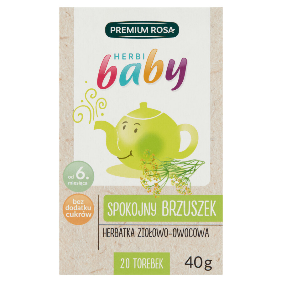 Premium Rosa Herbi Baby Calm tummy, tè per neonati e bambini dai 6 mesi, 20 bustine