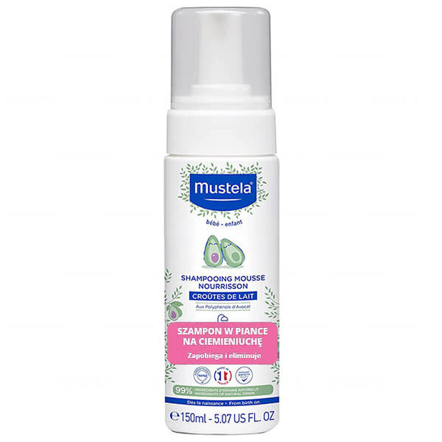 Mustela Bebe Enfant, shampoo schiumogeno per la forfora del bambino, 150 ml