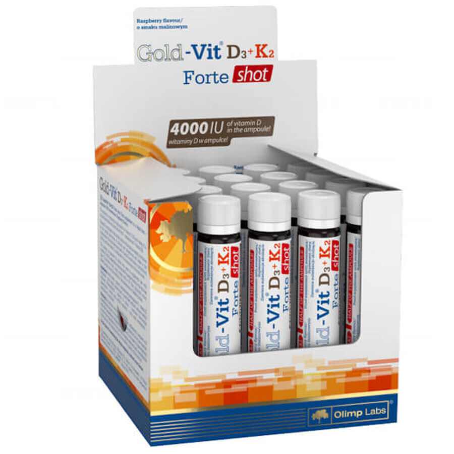 Olimp, Gold-Vit D3 + K2 Forte Shot, raspberry, 25 ml