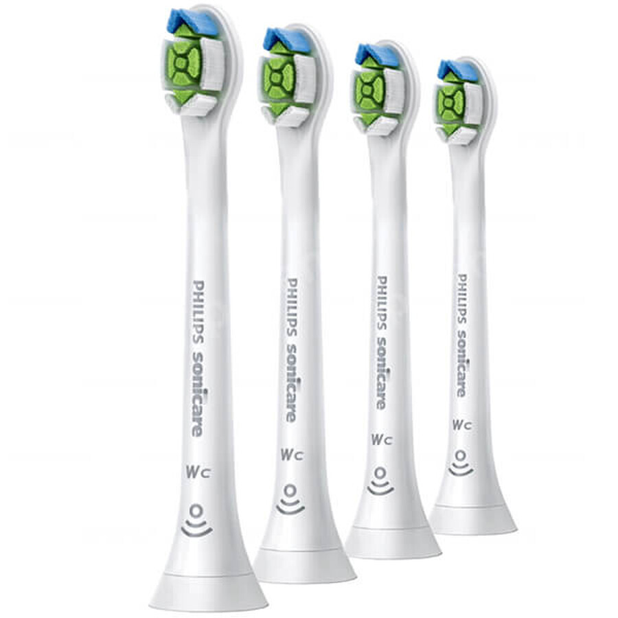 Philips, punte di ricambio per lo spazzolino sonico Sonicare W2c Optimal White Compact, HX6074/27, bianco, 4 pezzi