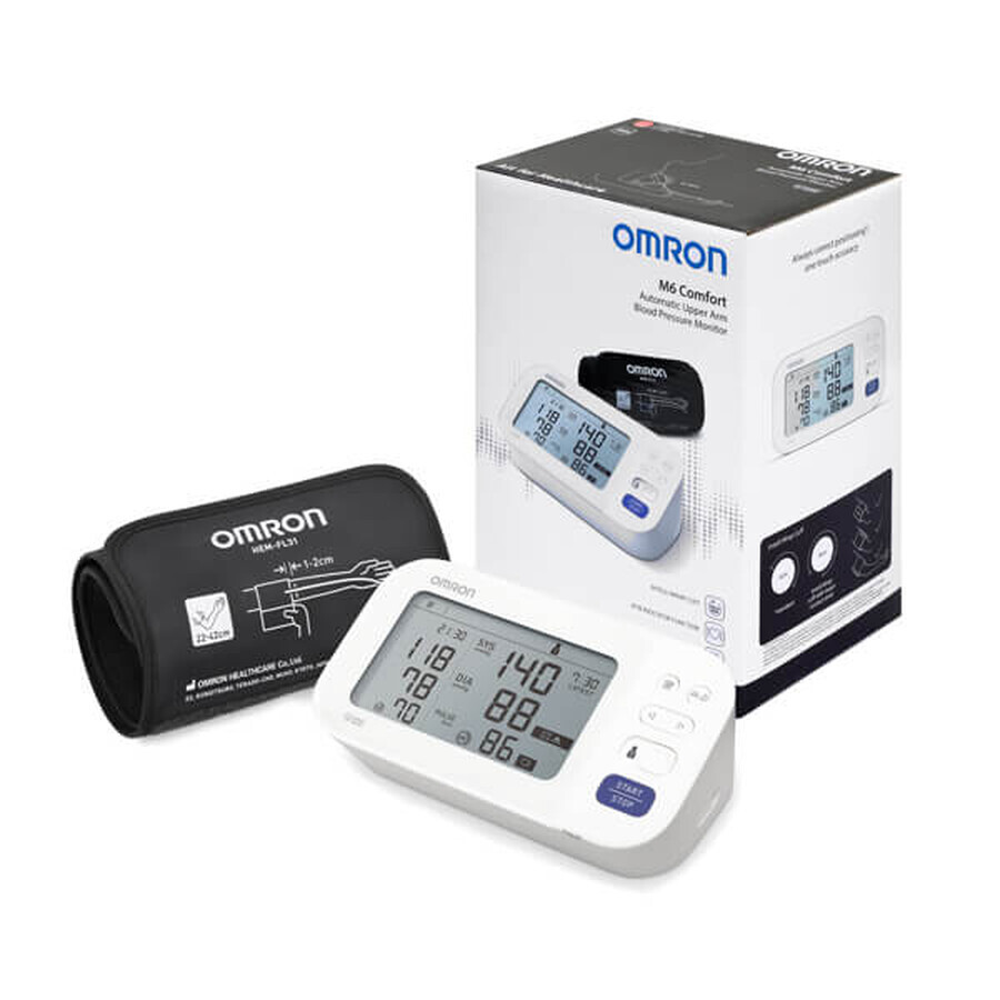 Omron M-6 Comfort HEM-7360-E, misuratore automatico della pressione arteriosa nella parte superiore del braccio