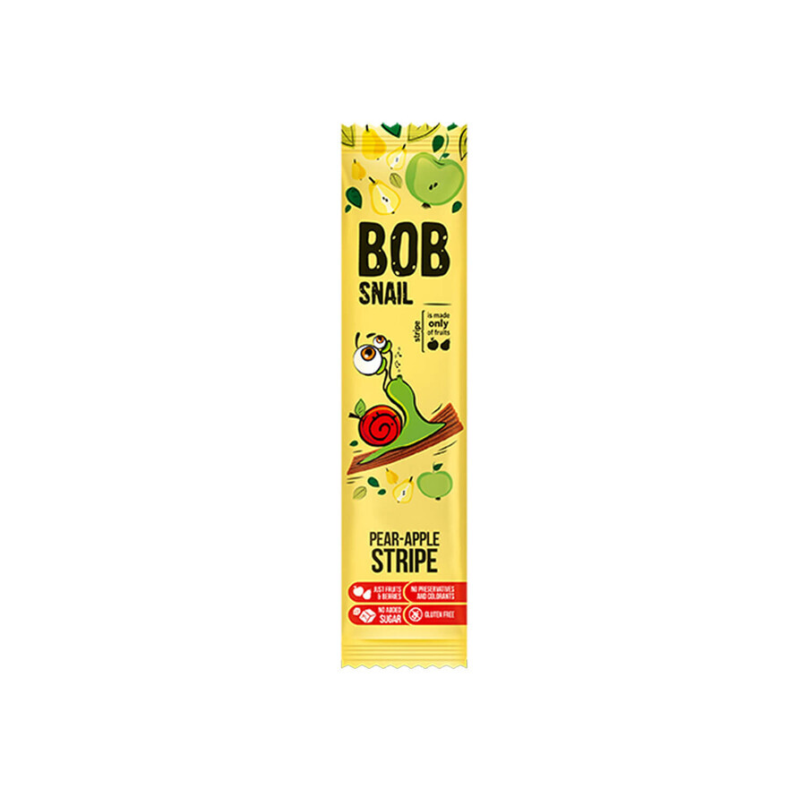 Bob Snail Stripe Fruit Snack, mela, pera, 14 g