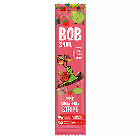 Bob Snail Stripe Fruit Snack, mela, fragola, 14 g