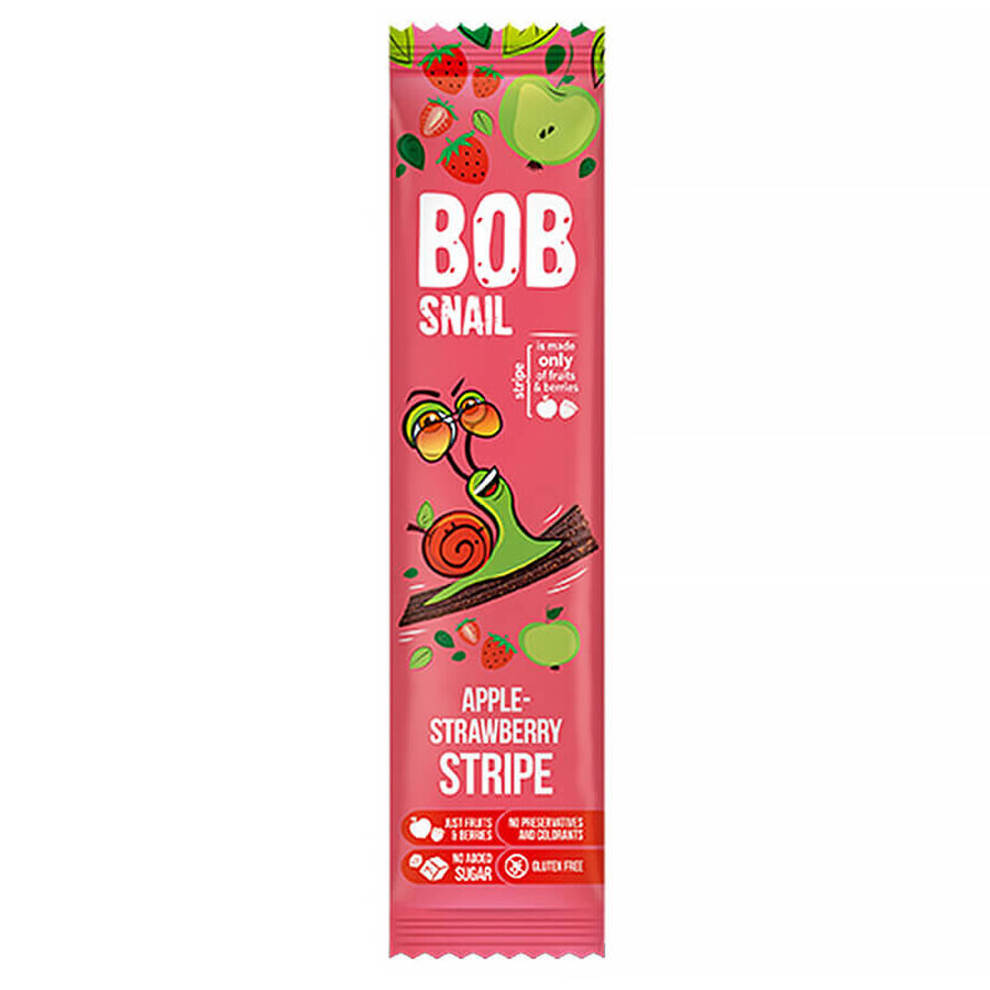 Bob Snail Stripe Fruit Snack, mela, fragola, 14 g