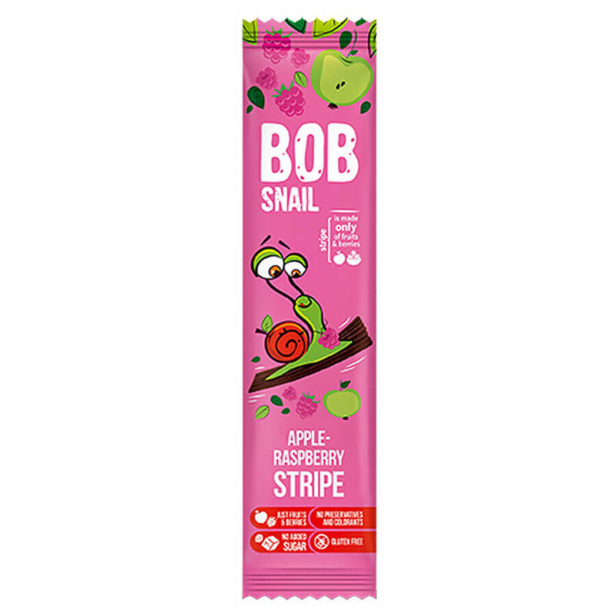 Bob Snail Stripe Fruit Snack, mela, lampone, 14 g