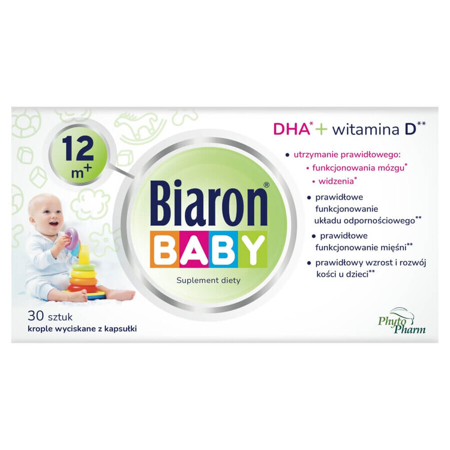 Biaron Baby 12m+, pour les enfants de plus de 12 mois, 30 capsules détachables