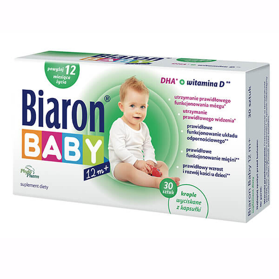 Biaron Baby 12m+, pour les enfants de plus de 12 mois, 30 capsules détachables