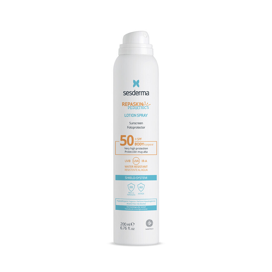 Sesderma Repaskin Pediatrics, crema solare spray per bambini, SPF 50+, 200 ml