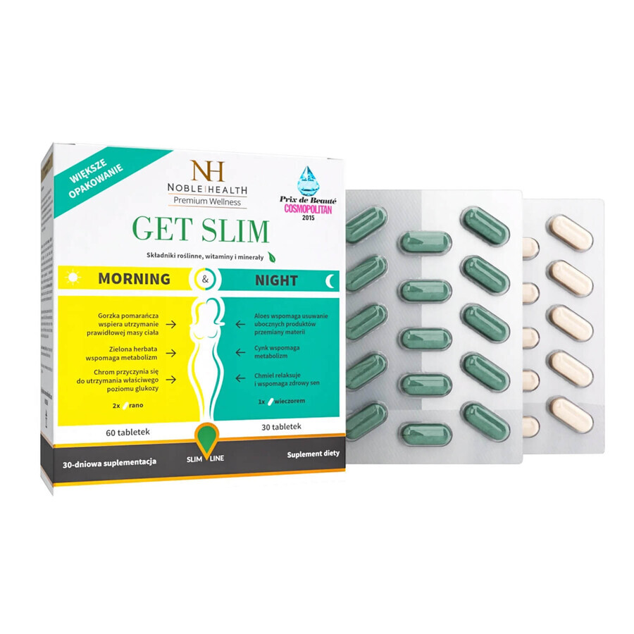 Noble Health Get Slim Mattina, 60 compresse + Notte, 30 compresse 