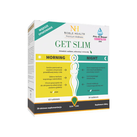 Noble Health Get Slim Mattina, 60 compresse + Notte, 30 compresse 