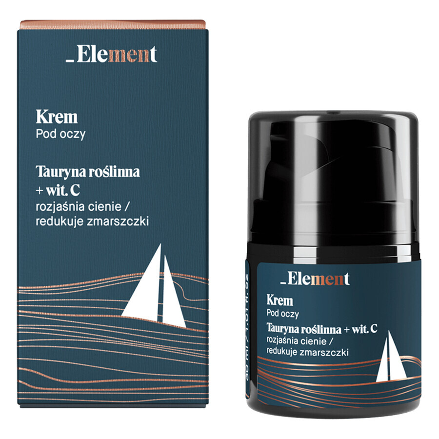 Element Men, crema contorno occhi schiarente, taurina vegetale + vitamina C, 30 ml