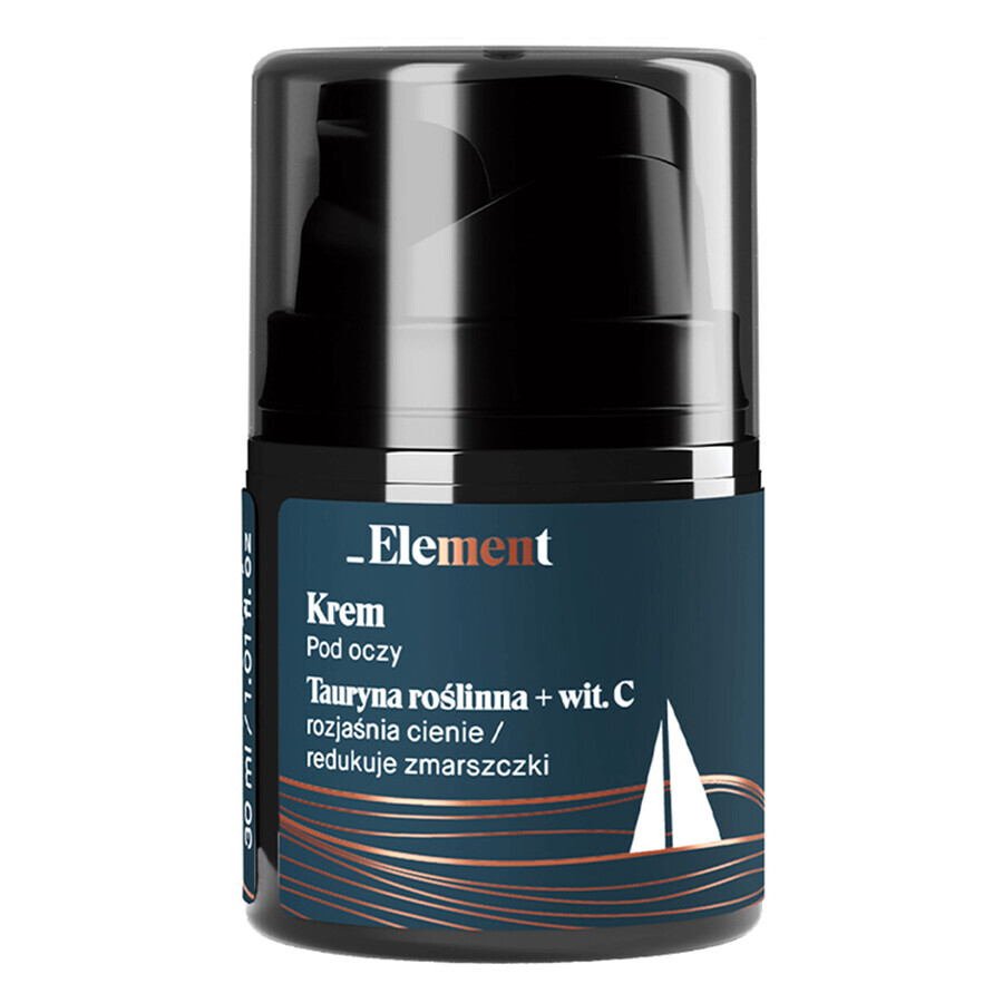 Element Men, crema contorno occhi schiarente, taurina vegetale + vitamina C, 30 ml