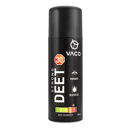 Vaco Strong, spray for mosquitoes, ticks and midges, DEET 30%, 170 ml