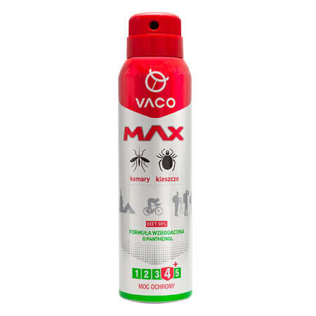 Vaco Max, mosquito and tick spray, with panthenol, DEET 30%, 100 ml