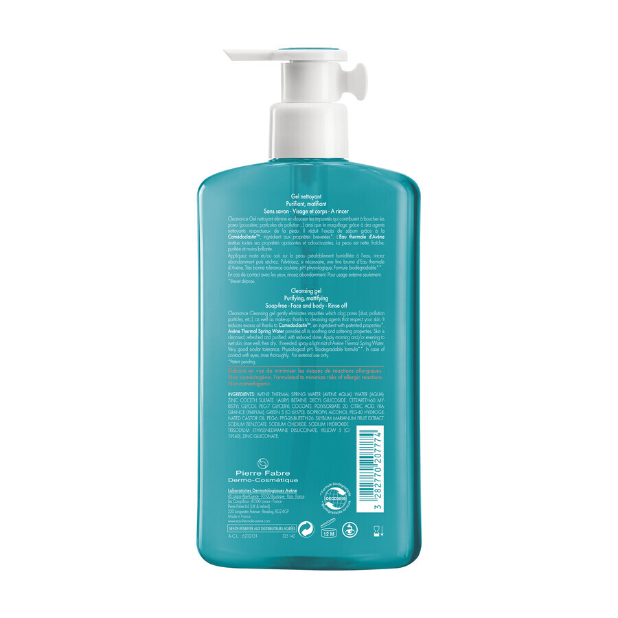 Avene Cleanance, gel detergente per viso e corpo, pelle grassa e tendente alle imperfezioni, 400 ml