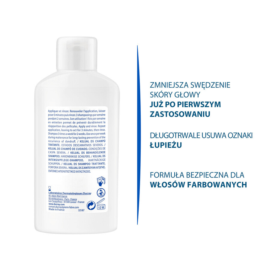 Ducray Kelual DS, shampoo antiforfora, condizioni di forfora grave, 100 ml