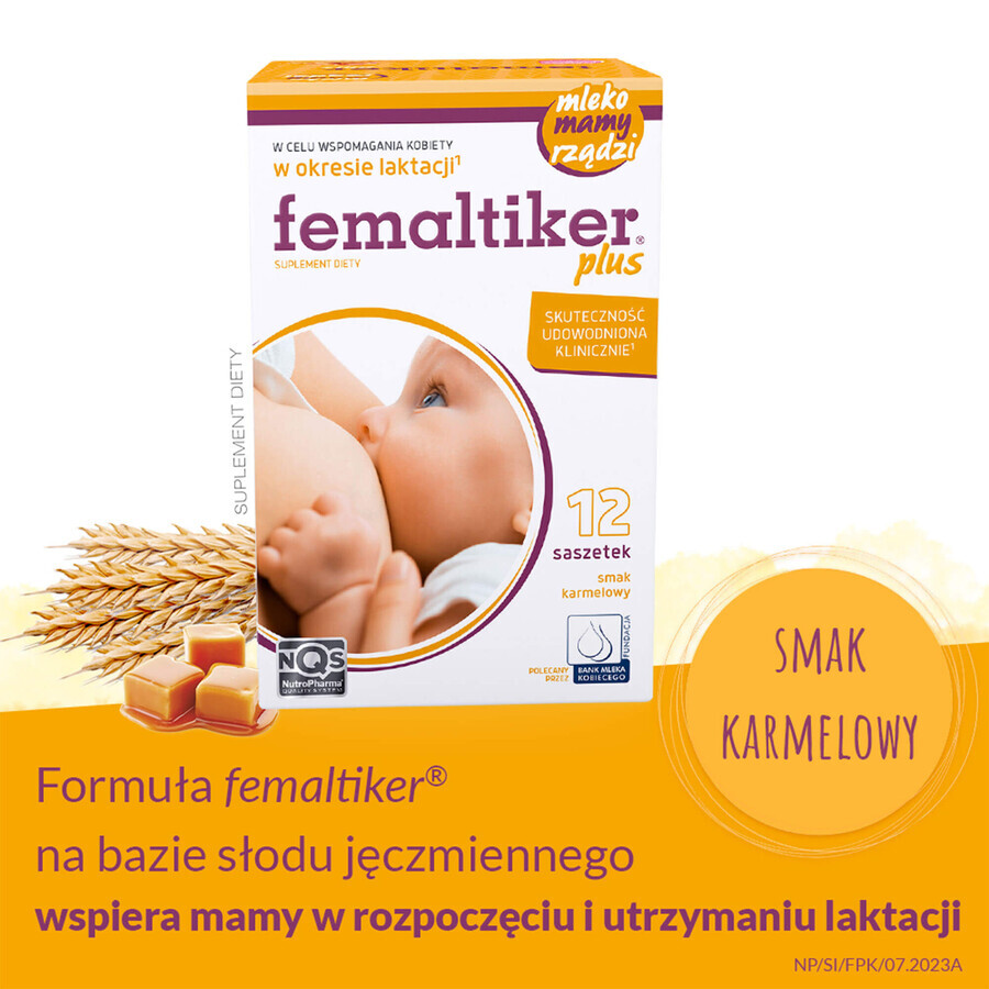 Femaltiker Plus, gusto caramello, 12 bustine, NutroPharma