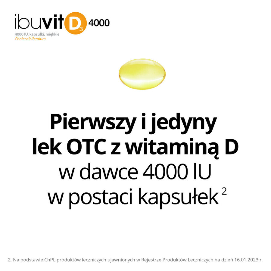 Ibuvit D3 4000 UI, 30 cápsulas