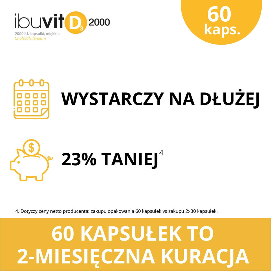 Ibuvit D3 2000 UI, 60 cápsulas