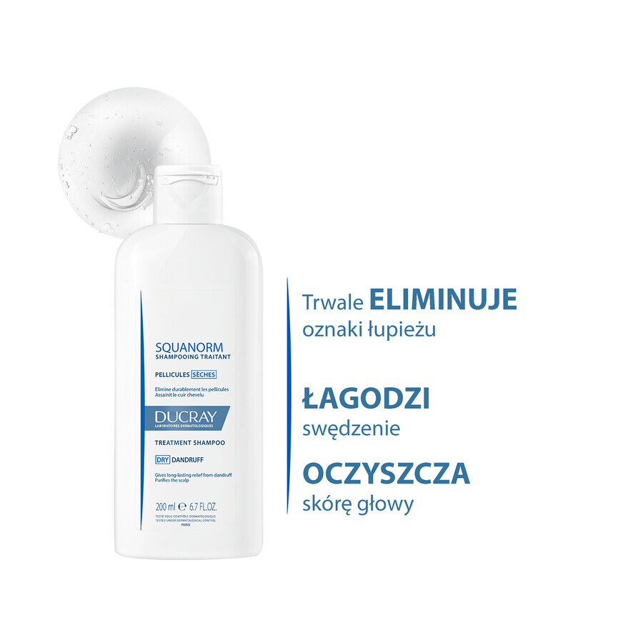 Ducray Squanorm, shampoo antiforfora, forfora secca 200 ml