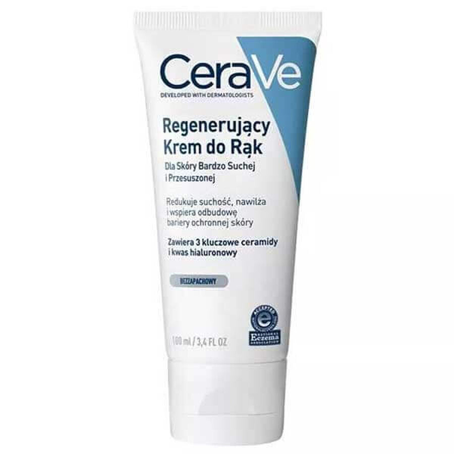 CeraVe, crema mani rigenerante, pelle molto secca e disidratata, 100 ml