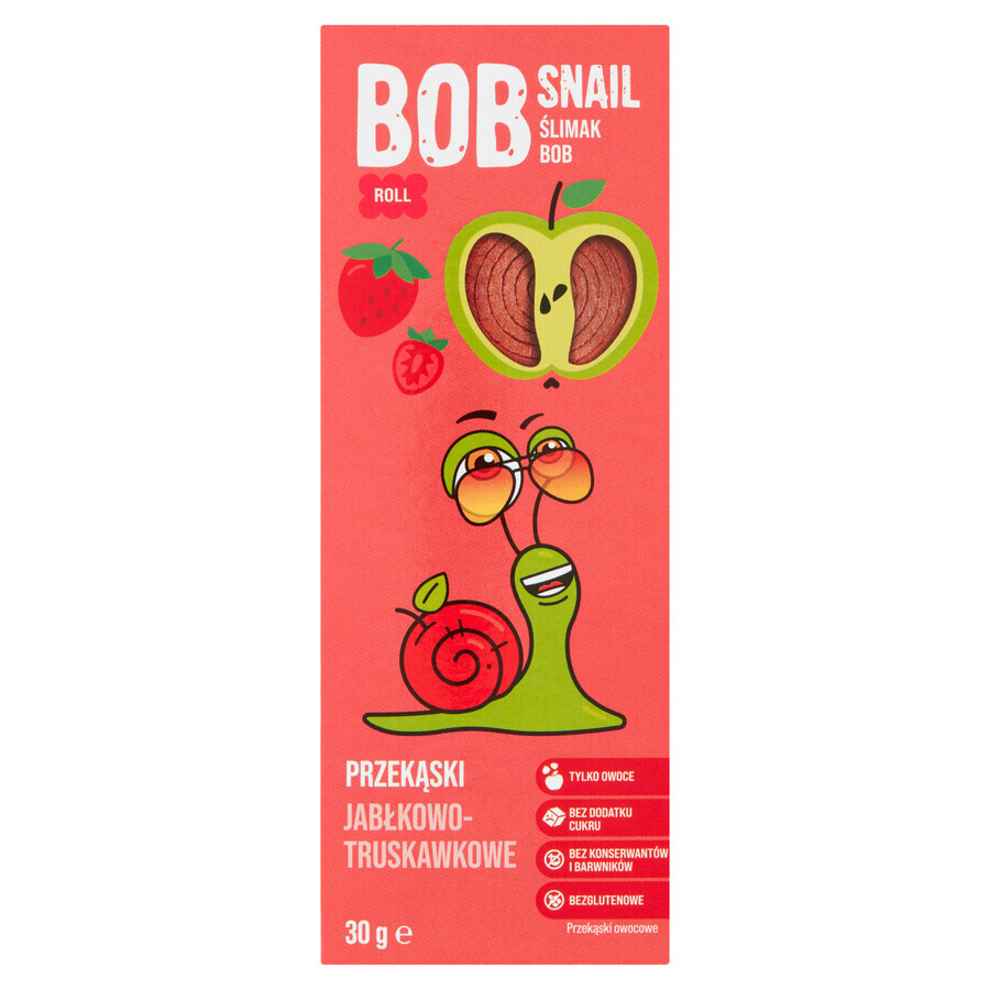 Bob Snail Roll Snack di frutta, mela, fragola, 30 g