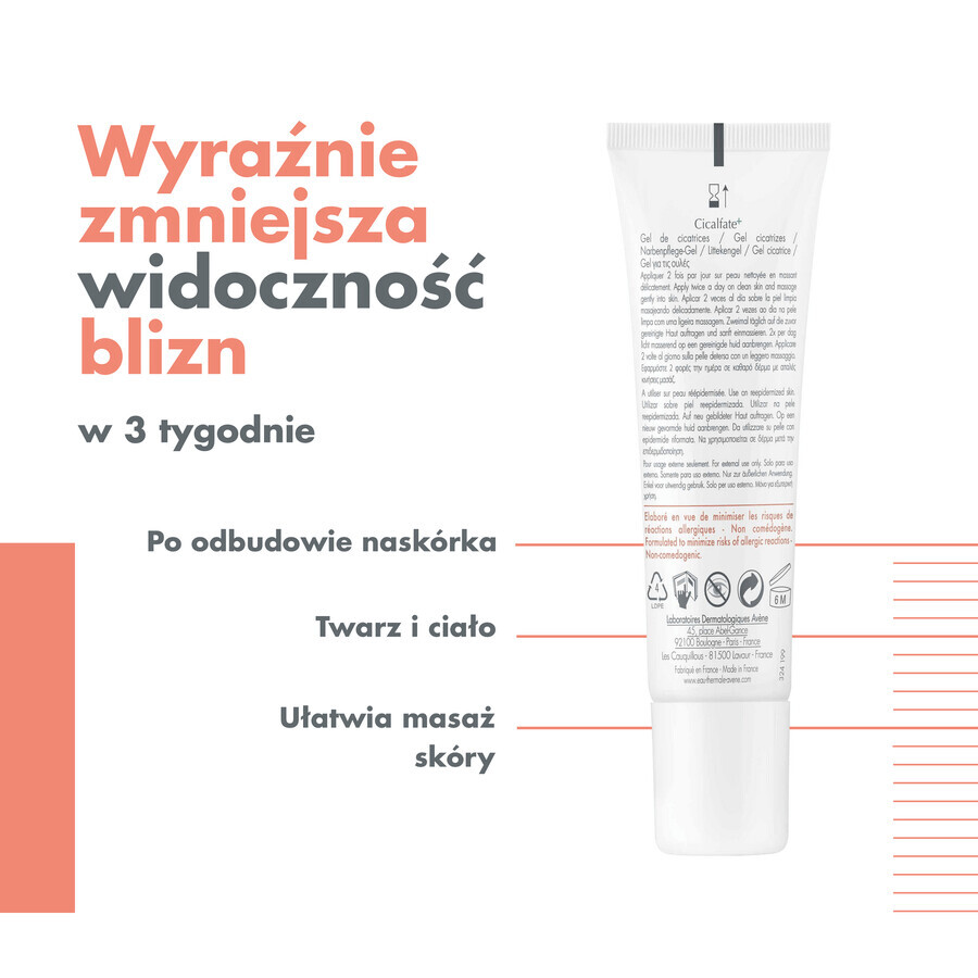 Avene Cicalfate+, gel per cicatrici, 30 ml