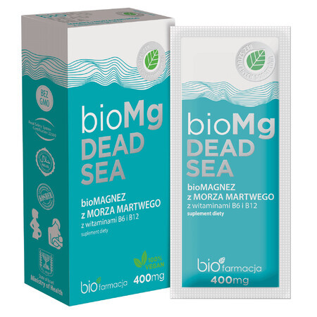 Biopharmacy BioMg Marea Moartă, biomagneziu cu vitaminele B6 și B12, 2,7 g x 7 pliculețe