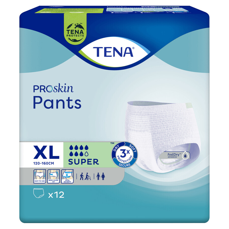 Tena Pants ProSkin, slip assorbenti, taglia XL, 120-160 cm, Super, 12 pezzi