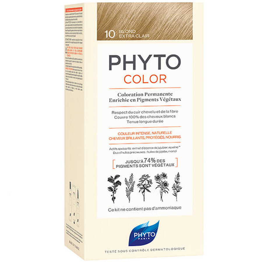 Phyto Phytocolor 10, vopsea de păr, blond foarte deschis