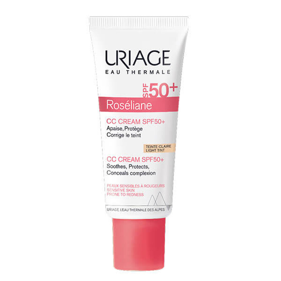 Uriage Roseliane, CC cream per pelle capillare, tonalità chiara, SPF 50+, 40 ml