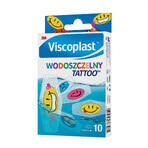 Viscoplast Waterproof Tattoo, cerotto per medicazione stampato a colori, 10 pezzi