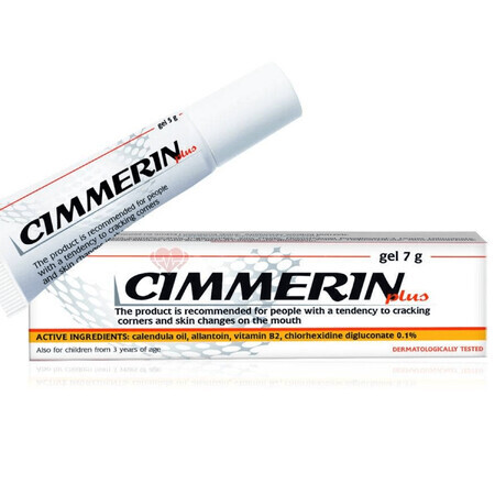 Cimmerin Plus, gel labbra per angoli screpolati e lesioni cutanee, 7 g