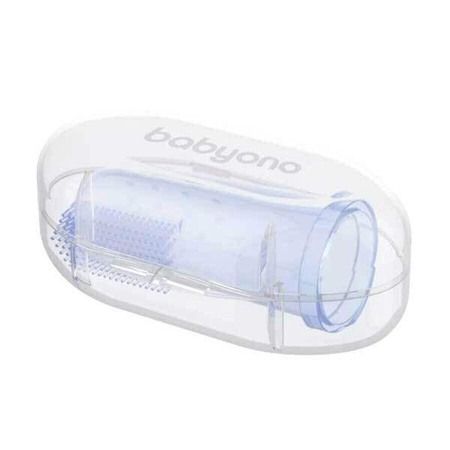 BabyOno, spazzolino da dito per i primi denti, in silicone, blu, 723/02, 1 pz.