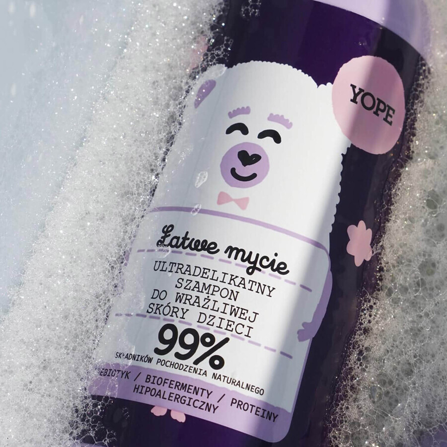 Yope Easy Wash, shampoo ultra delicato per cuoio capelluto sensibile, per bambini di età superiore ai 3 anni, 300 ml