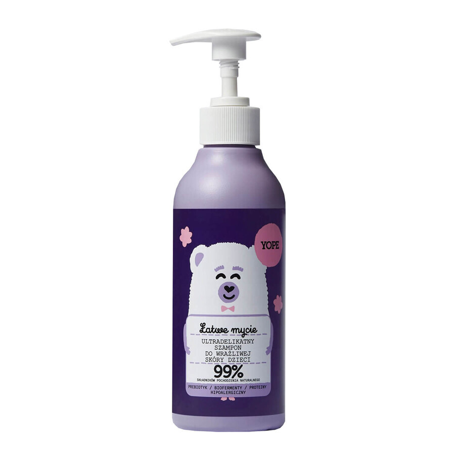 Yope Easy Wash, shampoo ultra delicato per cuoio capelluto sensibile, per bambini di età superiore ai 3 anni, 300 ml