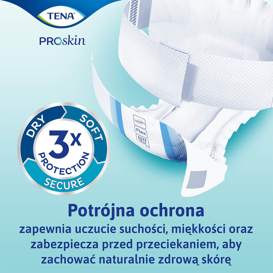 Tena Flex ProSkin, scutece, mărimea L, 83-120 cm, Plus, 30 buc