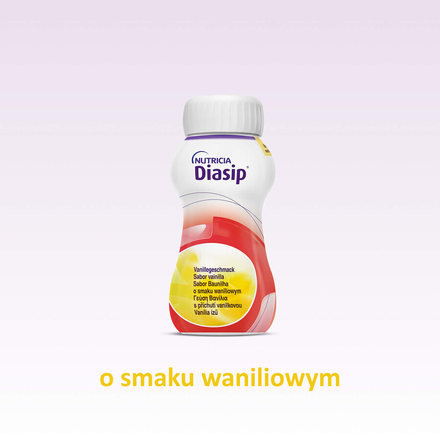 Diasip, preparato nutrizionale per diabetici, gusto vaniglia, 4 x 200 ml