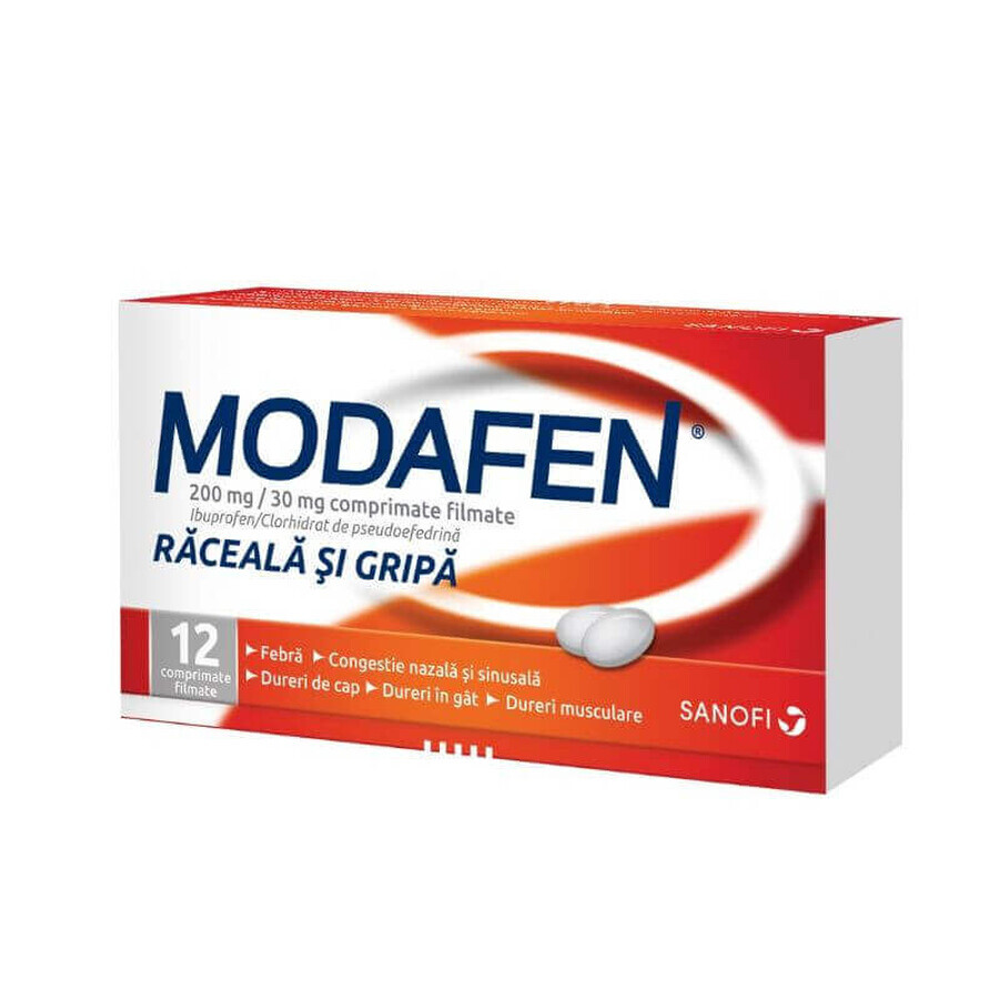 Modafen cold and flu, 12 tablets, Sanofi