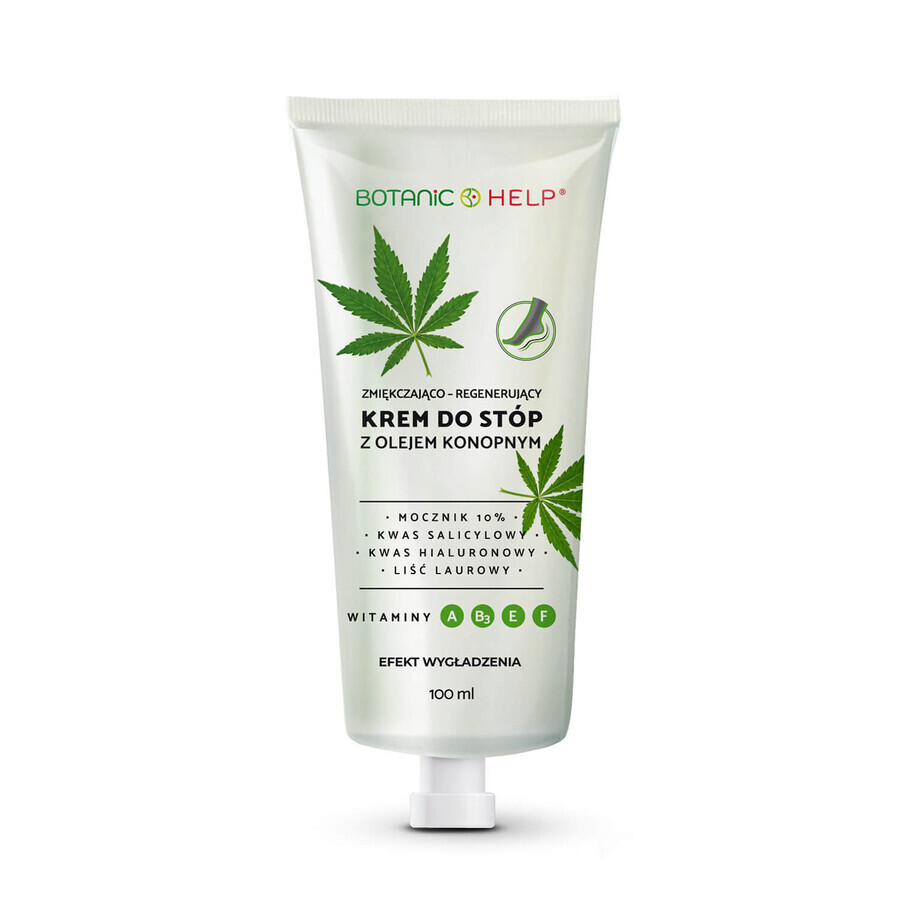 Botanic Help, cremă de picioare înmuiantă și regenerantă cu ulei de cânepă, 100 ml