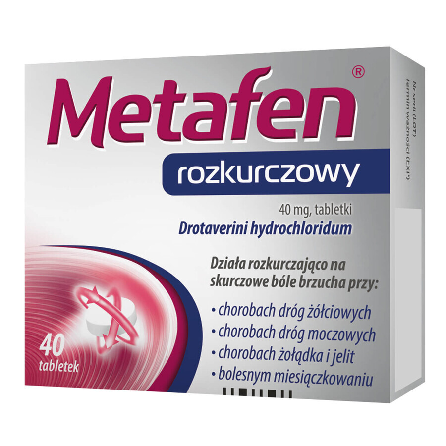 Metafen diastolic 40 mg, 40 comprimate