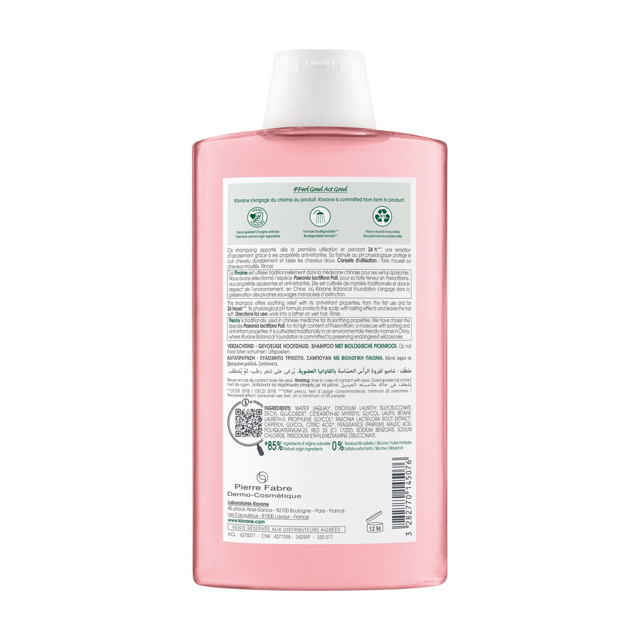 Klorane, șampon de păr cu bujor organic, 400 ml