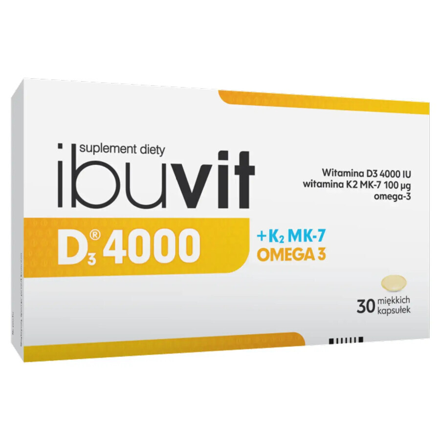 Ibuvit D3 4000 + K2 MK-7 Omega 3, 30 soft capsules