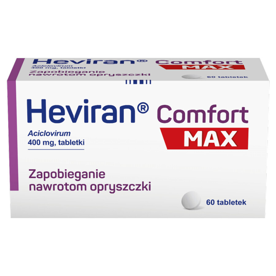 Heviran Comfort Max 400 mg, 60 comprimate