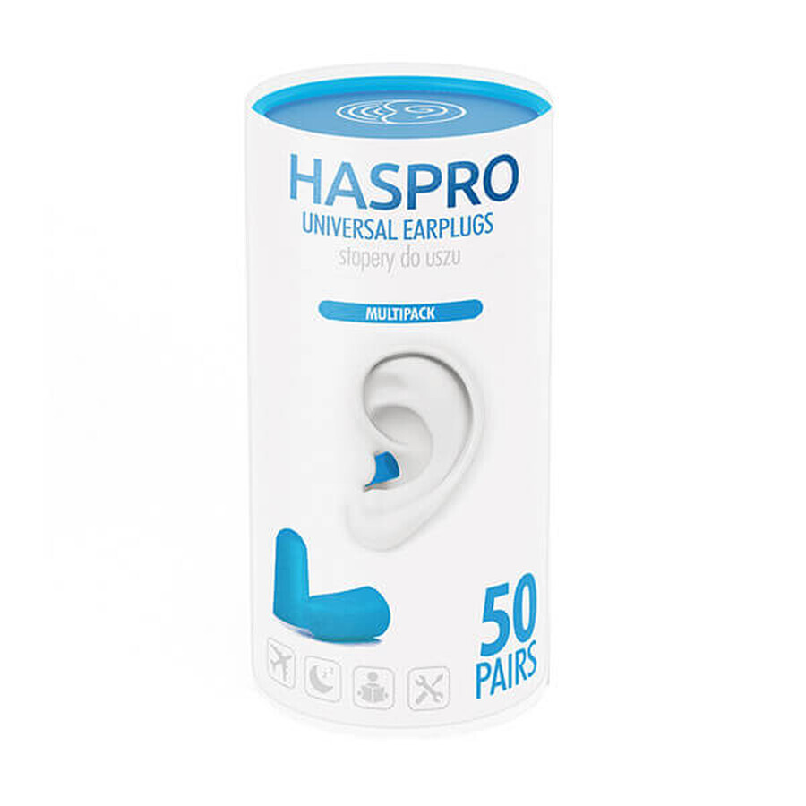 Haspro Tube, tappi per orecchie, blu, 100 pezzi