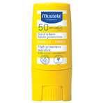 Mustela Sun Family, stick di protezione solare per parti selezionate del viso e del corpo, dalla nascita, SPF 50, 9 ml