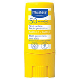 Mustela Sun Family, stick di protezione solare per parti selezionate del viso e del corpo, dalla nascita, SPF 50, 9 ml