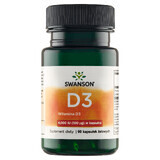 Swanson D3, vitamina D 4000 UI, 90 capsule in gel